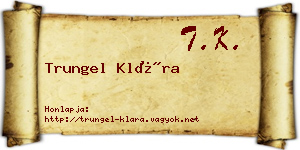 Trungel Klára névjegykártya